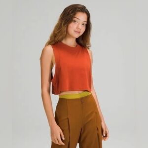 lululemon athletica Women’s All Yours Burnt Orange Crop Tank